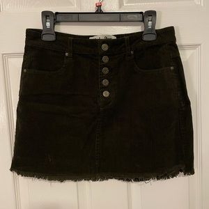 Indigo Rein Corduroy Half Button-Up Skirt